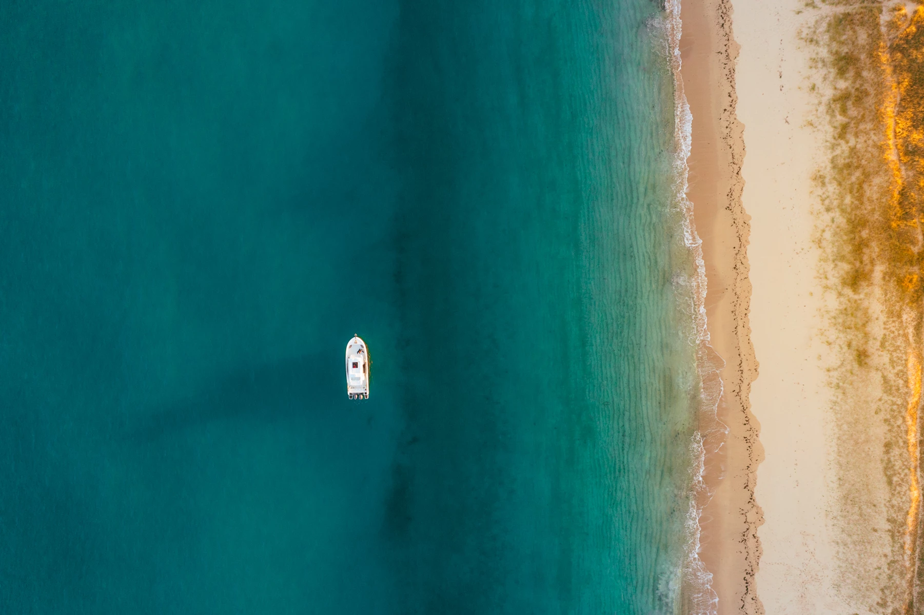 Colour photo of a white can on a beach