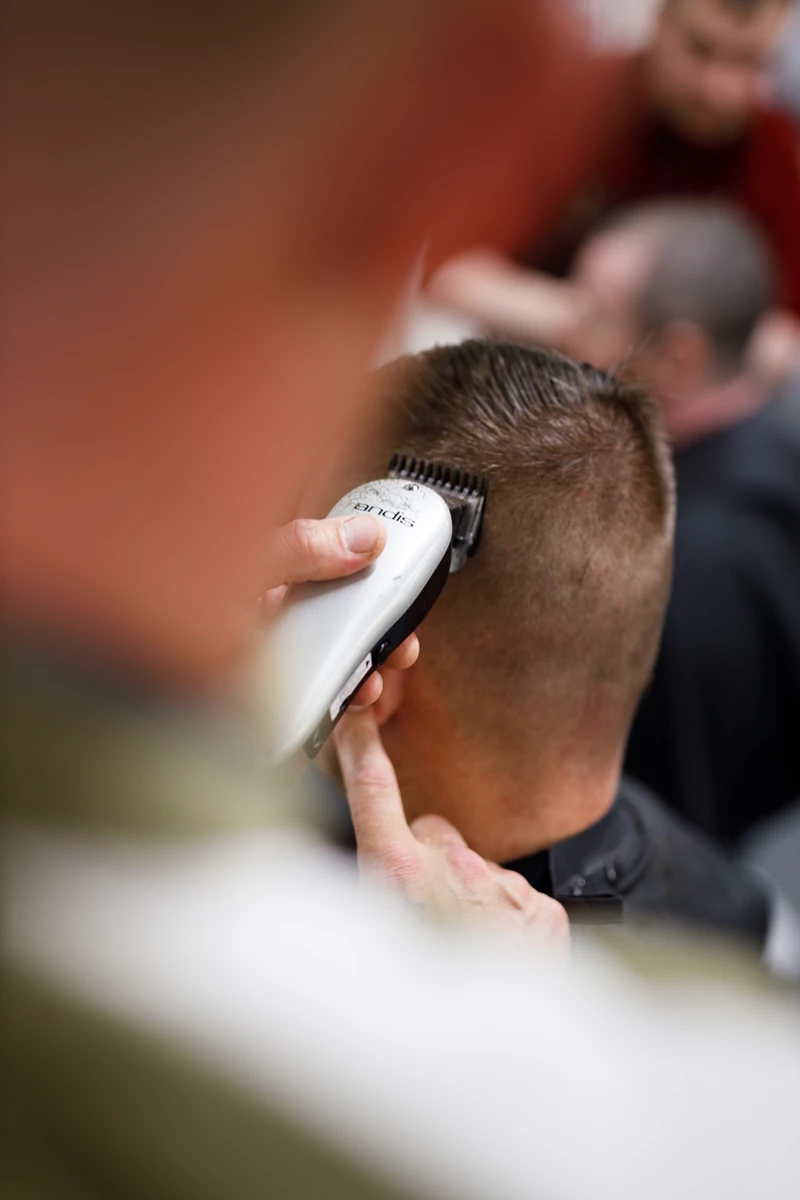 Colour photo of a person talking on a cell phone