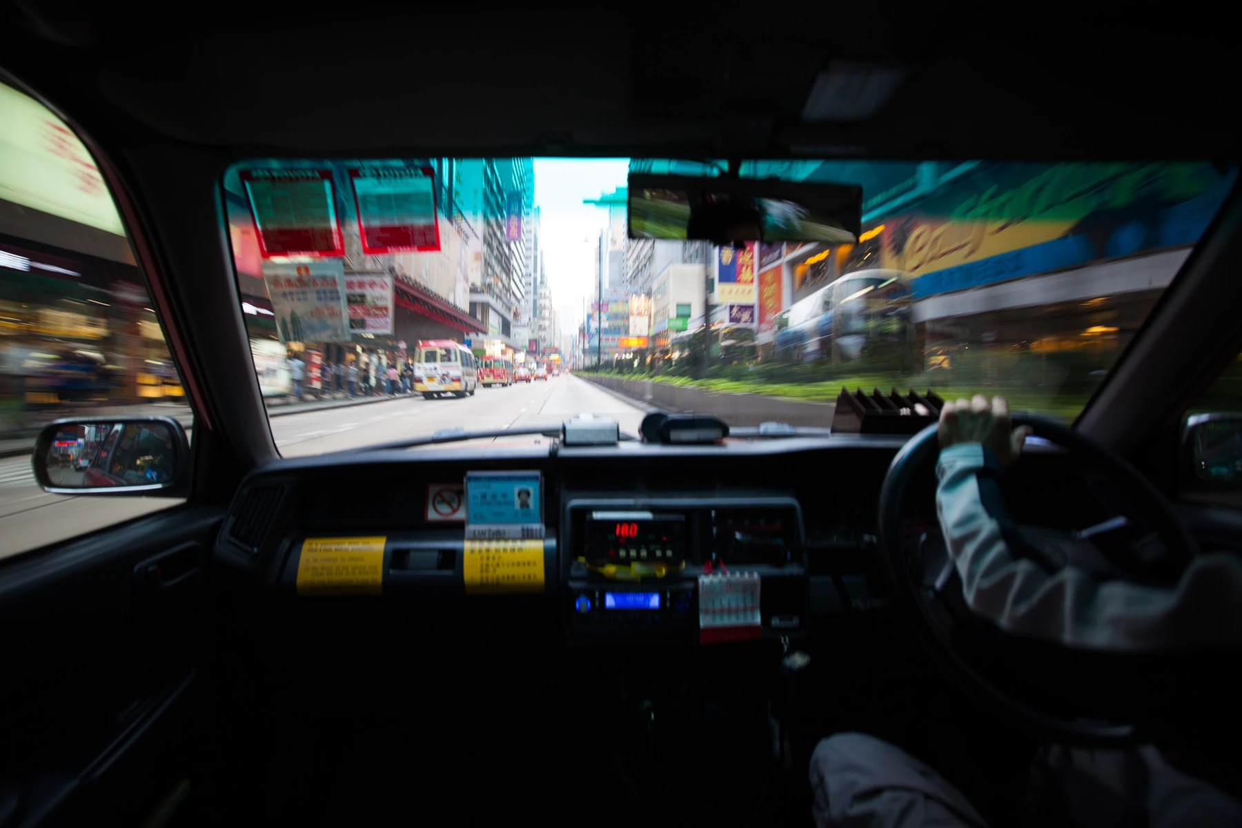 Colour photo of inside of a car