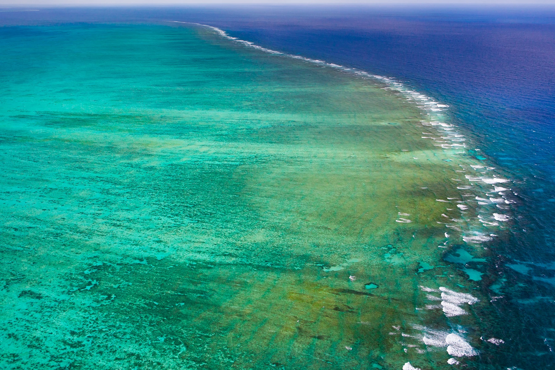 Colour photo of an aerial view of a beach